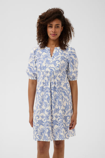 PART TWO Benete Linen Blend Dress, Blue Dot Paisley