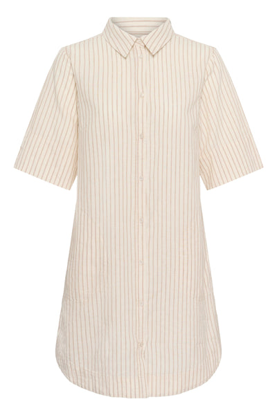 PART TWO Berrit Linen Blend Dress, Neutral Stripe