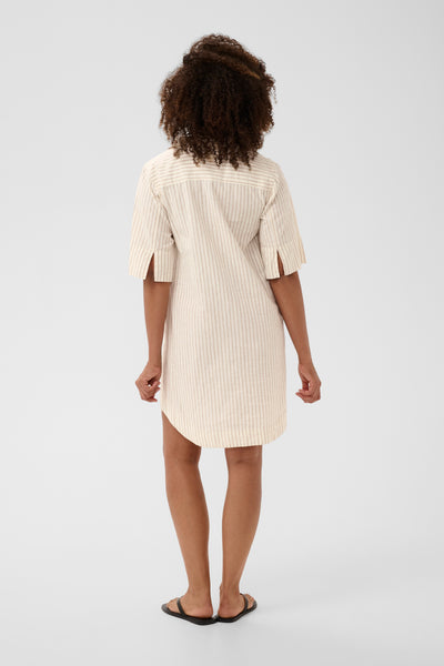 PART TWO Berrit Linen Blend Dress, Neutral Stripe