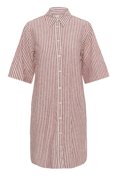 PART TWO Berrit Linen Blend Dress, Burnt Russet Stripe