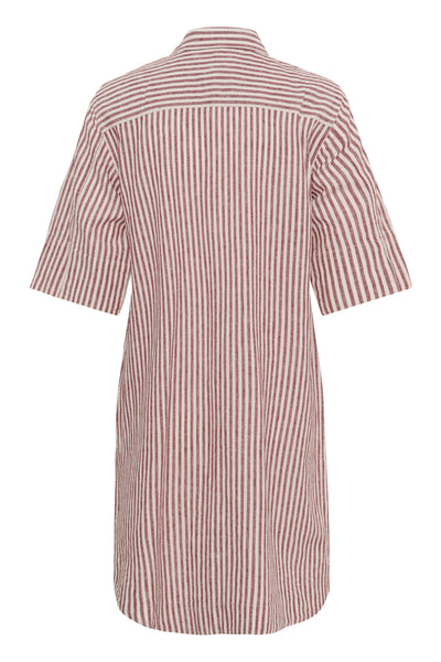 PART TWO Berrit Linen Blend Dress, Burnt Russet Stripe