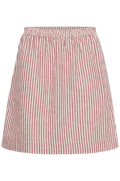 PART TWO Birgitt Linen Blend Skirt, Burnt Russet Stripe