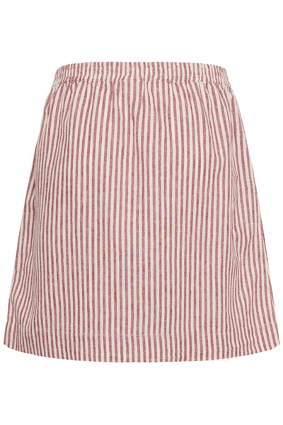 PART TWO Birgitt Linen Blend Skirt, Burnt Russet Stripe