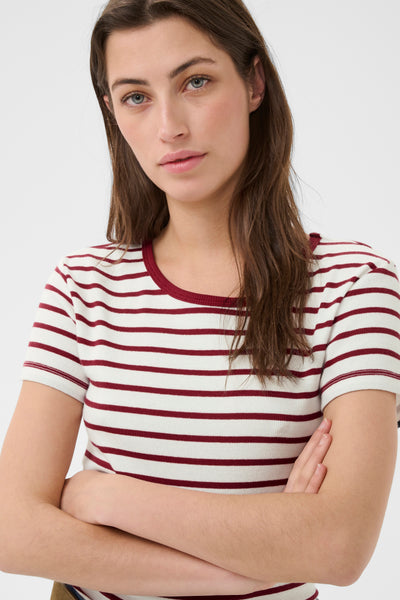 Part Two Rochelle T-Shirt, Burnt Russet Stripe