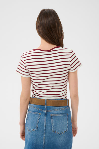 Part Two Rochelle T-Shirt, Burnt Russet Stripe