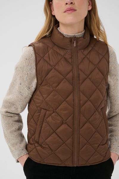 PART TWO Carlota Sleeveless Jacket, Downtown Brown