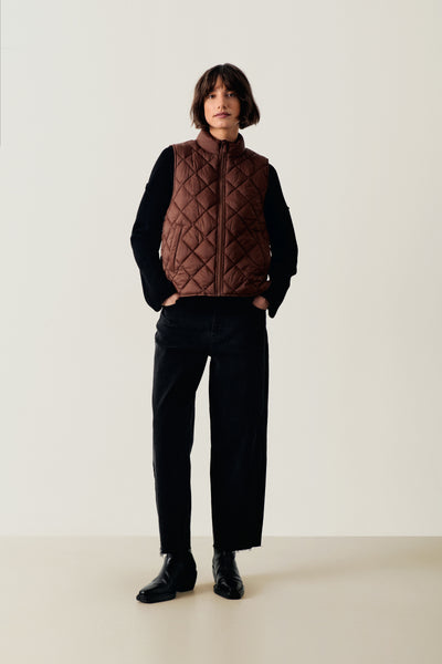PART TWO Carlota Sleeveless Jacket, Downtown Brown