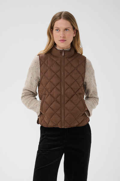 PART TWO Carlota Sleeveless Jacket, Downtown Brown