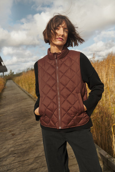 PART TWO Carlota Sleeveless Jacket, Downtown Brown