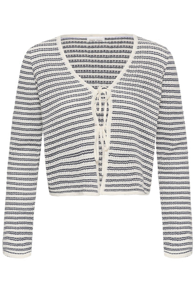 Part Two Rosefina Cotton Cardigan, After Midnight Stripe