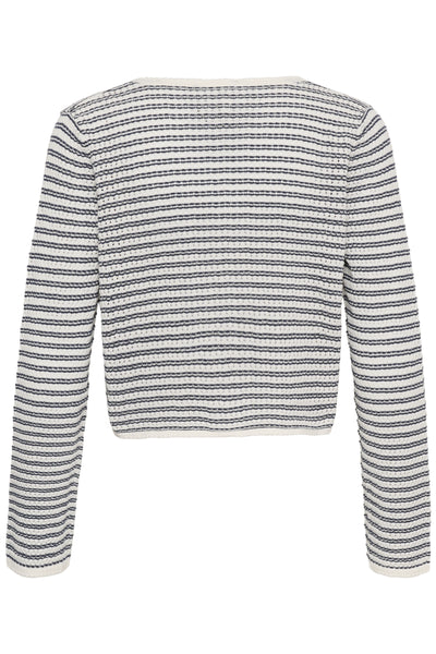 Part Two Rosefina Cotton Cardigan, After Midnight Stripe
