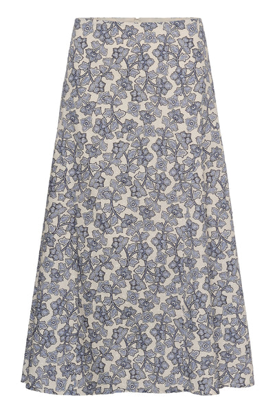 Part Two Donia Skirt, Dark Navy Leaf