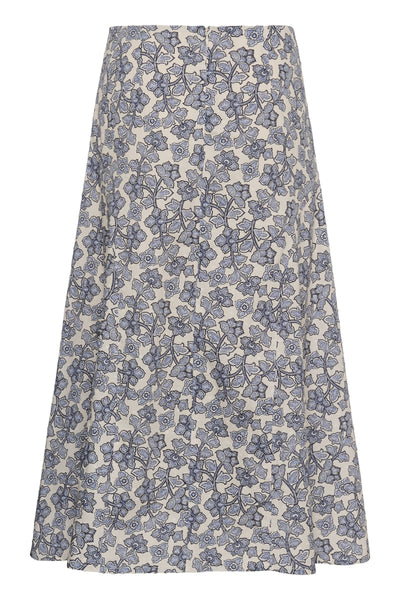 Part Two Donia Skirt, Dark Navy Leaf