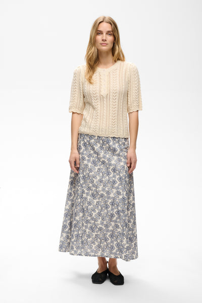 PART TWO Donia Skirt, Dark Navy Leaf