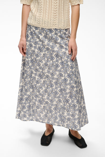 PART TWO Donia Skirt, Dark Navy Leaf