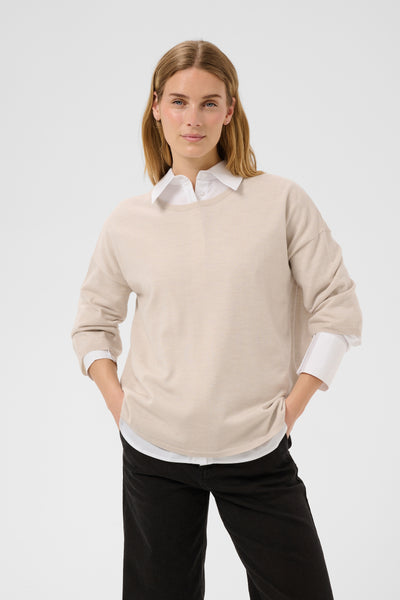 Part Two Danu Wool Knit, Natural Melange