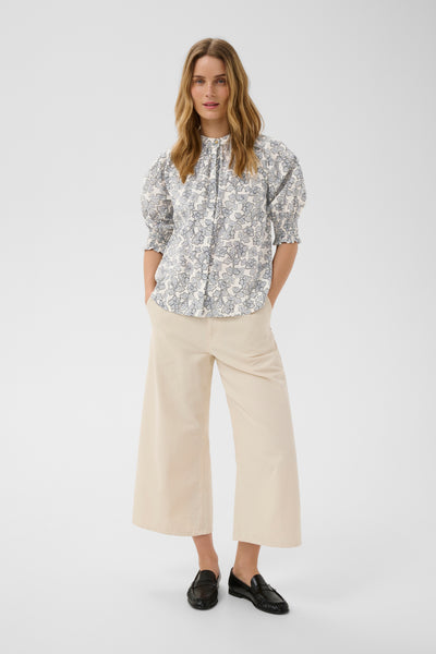 Part Two Almeras Blouse, Dark Navy Leaf Print