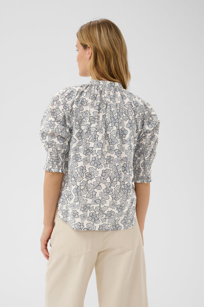 Part Two Almeras Blouse, Dark Navy Leaf Print