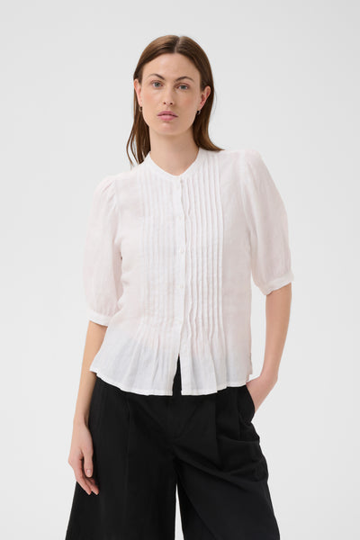 Part Two Alesia Linen Blouse, Bright White