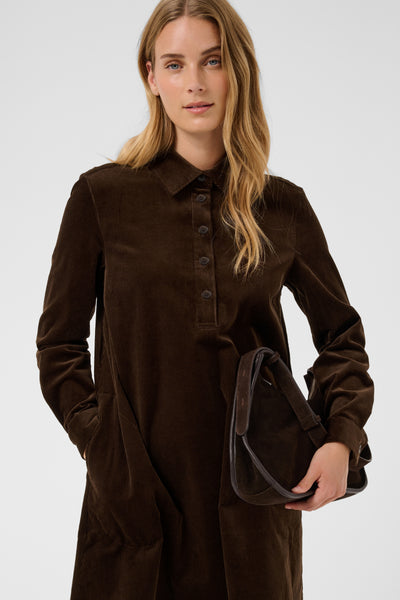 Part Two Corintha Corduroy Dress, Mole Brown