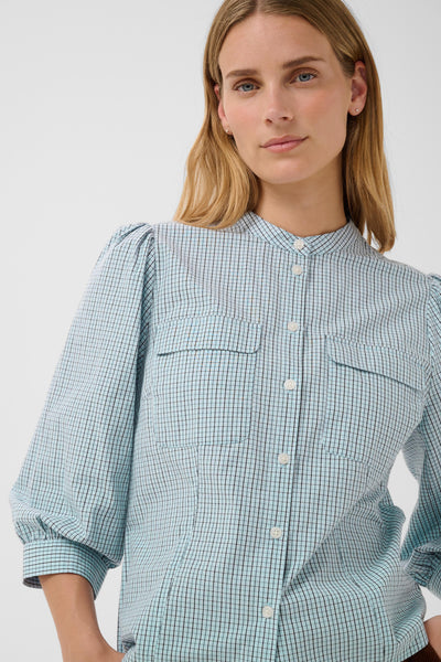 PART TWO Chinette Cotton Blouse, Grey Dawn Check