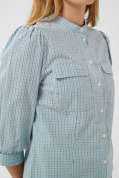 PART TWO Chinette Cotton Blouse, Grey Dawn Check