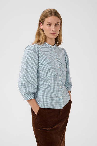 PART TWO Chinette Cotton Blouse, Grey Dawn Check