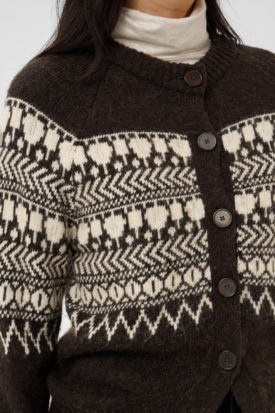 Part Two Charmaine Cardigan, Mole and Whitecap Jaquard
