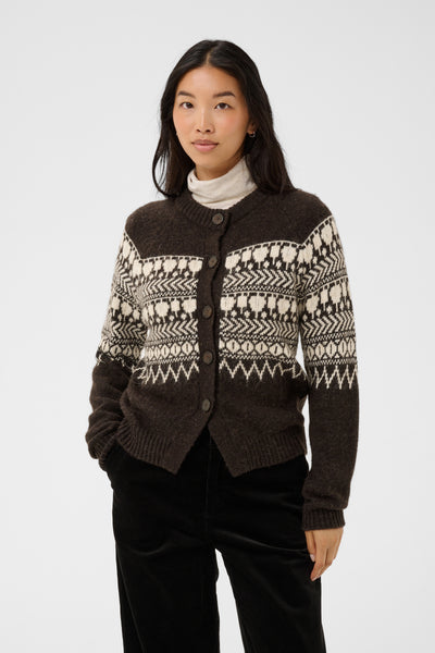 Part Two Charmaine Cardigan, Mole and Whitecap Jaquard