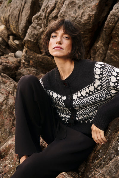 Part Two Charmaine Cardigan, Mole and Whitecap Jaquard