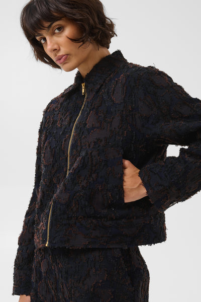Part Two Cerin Bomber Jacket, Bronze on Navy