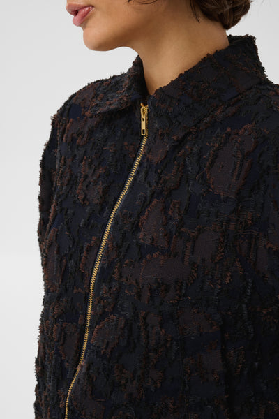Part Two Cerin Bomber Jacket, Bronze on Navy