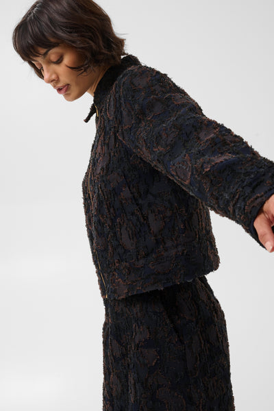 Part Two Cerin Bomber Jacket, Bronze on Navy