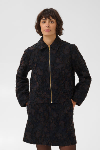 Part Two Cerin Bomber Jacket, Bronze on Navy