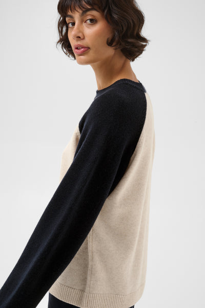 Part Two Cleo Knit, Oatmeal and Navy