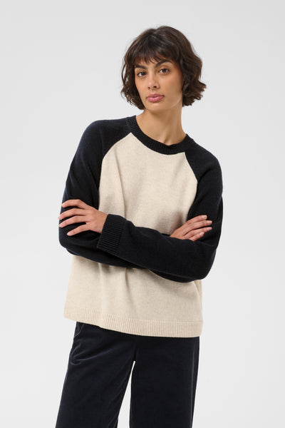 Part Two Cleo Knit, Oatmeal and Navy