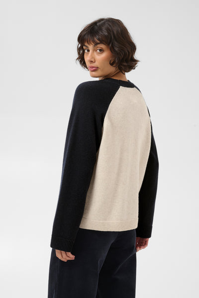 Part Two Cleo Knit, Oatmeal and Navy