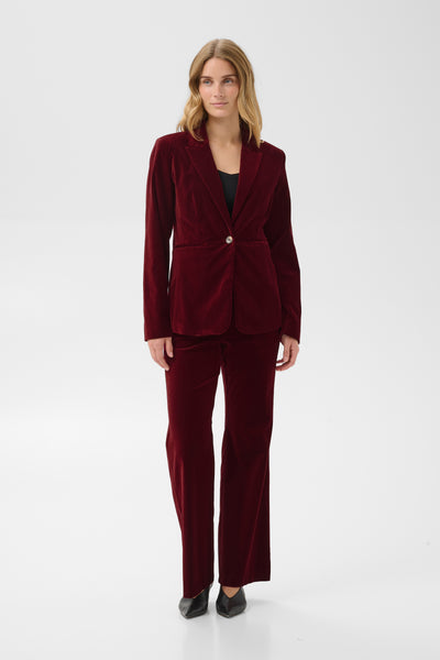 PART TWO Dahlia Velvet Blazer, Biking Red