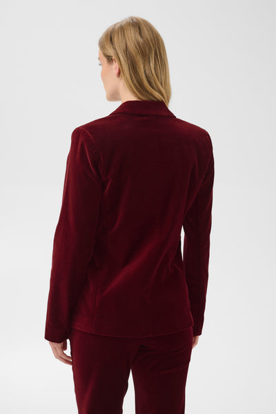 PART TWO Dahlia Velvet Blazer, Biking Red