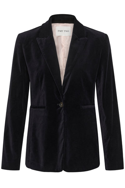 PART TWO Dahlia Velvet Blazer, Black