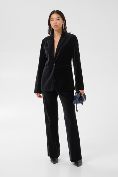 PART TWO Dahlia Velvet Blazer, Black