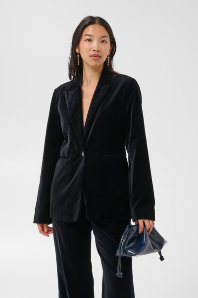 PART TWO Dahlia Velvet Blazer, Black