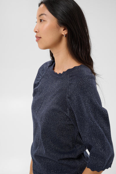 PART TWO Dot Knitwear, Navy with Lurex