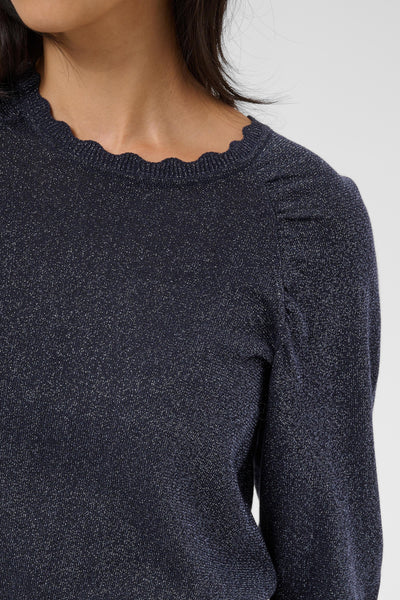 PART TWO Dot Knitwear, Navy with Lurex