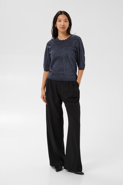 PART TWO Dot Knitwear, Navy with Lurex