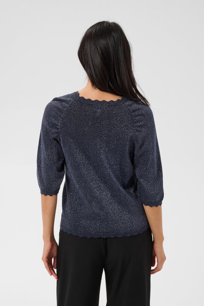PART TWO Dot Knitwear, Navy with Lurex