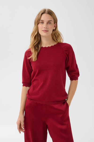 PART TWO Dot Knitwear, Biking Red with Lurex
