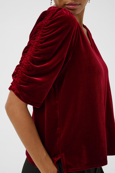Part Two Valeriia Velvet Top, Biking Red