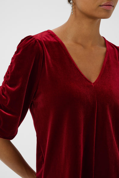 Part Two Valeriia Velvet Top, Biking Red