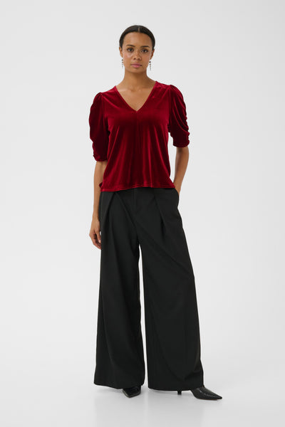 Part Two Valeriia Velvet Top, Biking Red